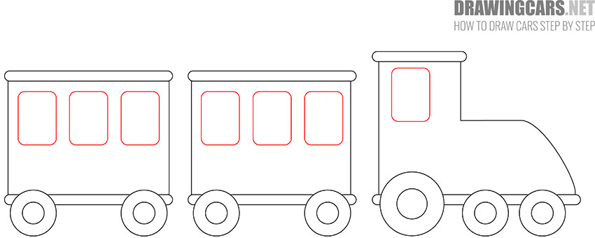 how to draw a train simple