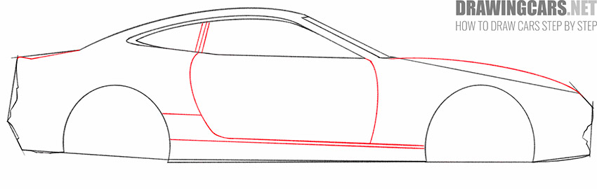 how to draw a very fast car