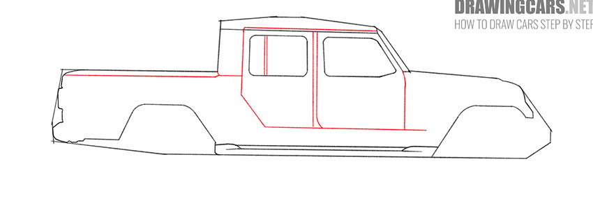 jeep gladiator drawing step by step