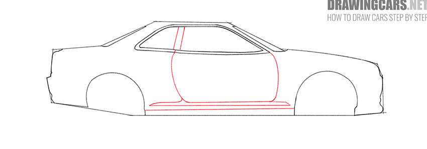 nissan skyline gt-r drawing lesson for beginners