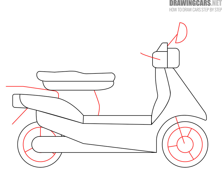 Moped drawing tutorial