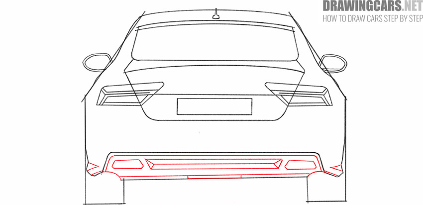 car from back drawing tutorial