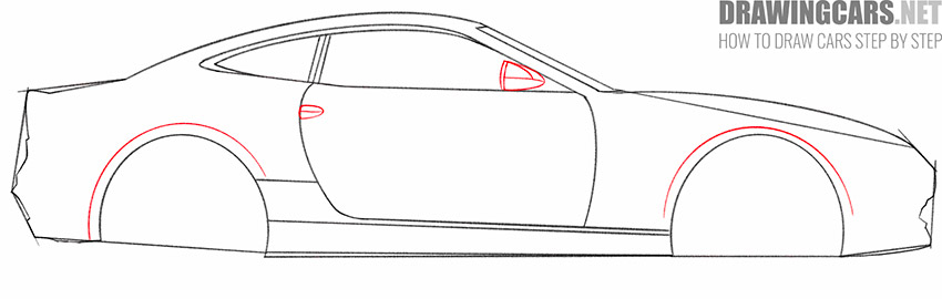 how to draw a fast race car