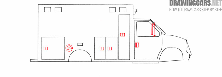 how to draw an ambulance truck for beginners