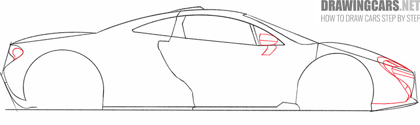 mclaren p1 drawing step by step
