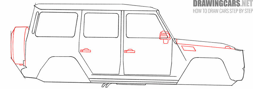 mercedes g-class drawing lesson