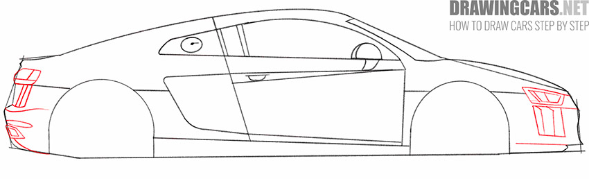 Audi R8 drawing lesson