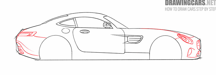 Mercedes-Benz GT-Class drawing lesson