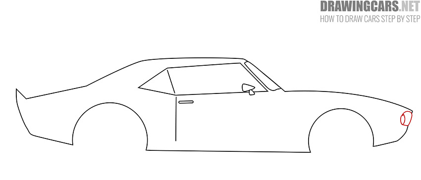 cartoon muscle car drawing