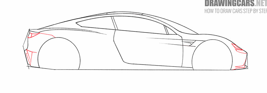 сartoon tesla roadster drawing