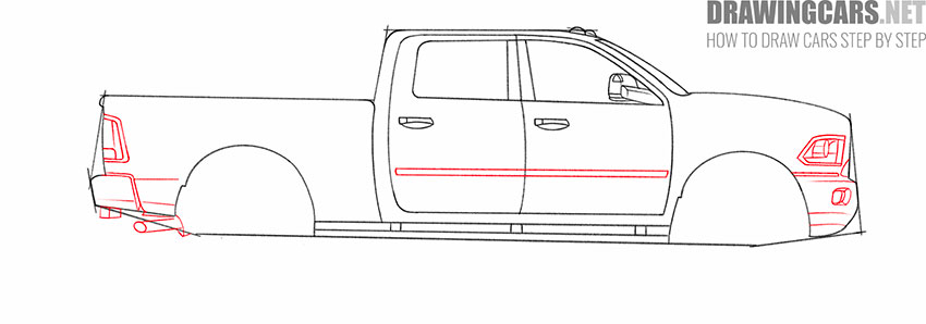 dodge ram drawing step by step