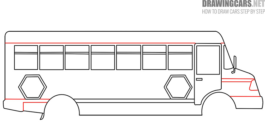 how to draw a cute school bus