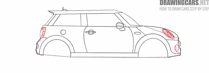 how to draw a mini cooper for beginners