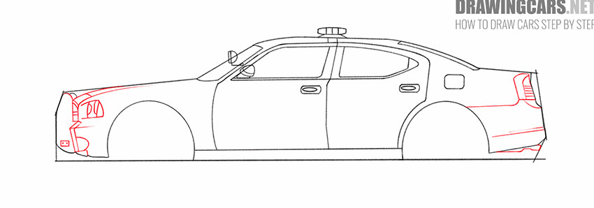 police car drawing lesson