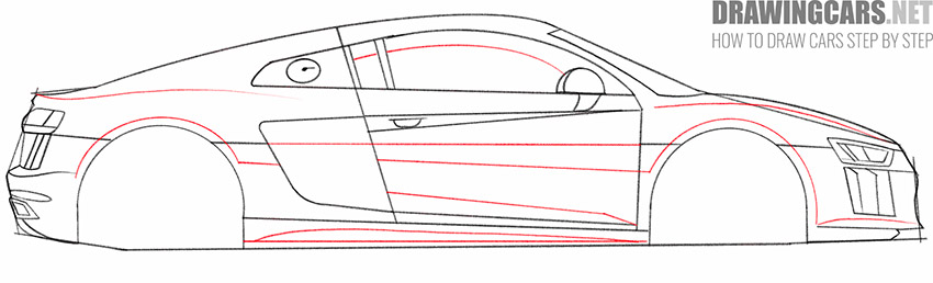Audi R8 drawing tutorial