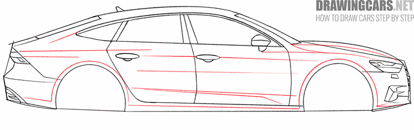 How to Draw a Car from the Side for beginners