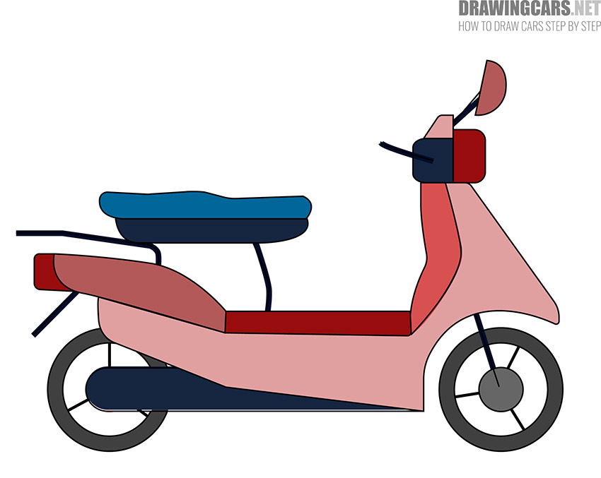 How to Draw a Moped for beginners