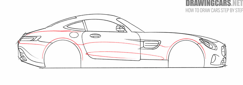 Mercedes-Benz GT-Class drawing tutorial
