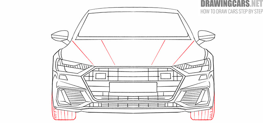 car from front drawing
