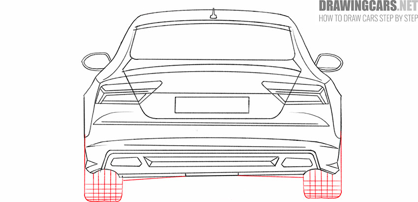 easy car from back drawing