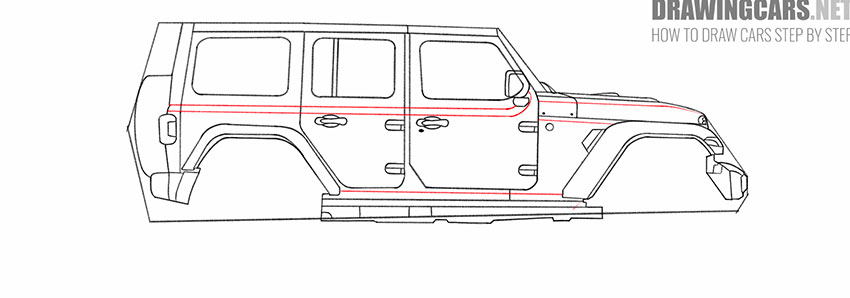 how to draw a jeep car