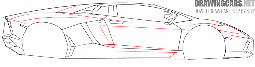 how to draw a lamborghini car