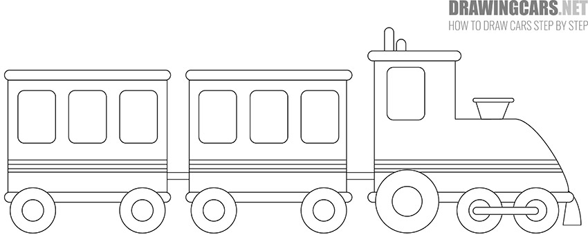 how to draw a train easily