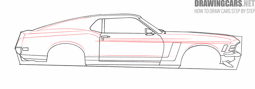 classic ford mustang drawing lesson easy