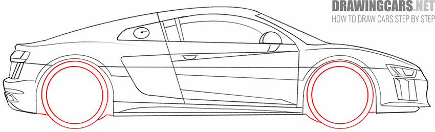 Audi R8 drawing guide