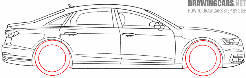 audi drawing step by step