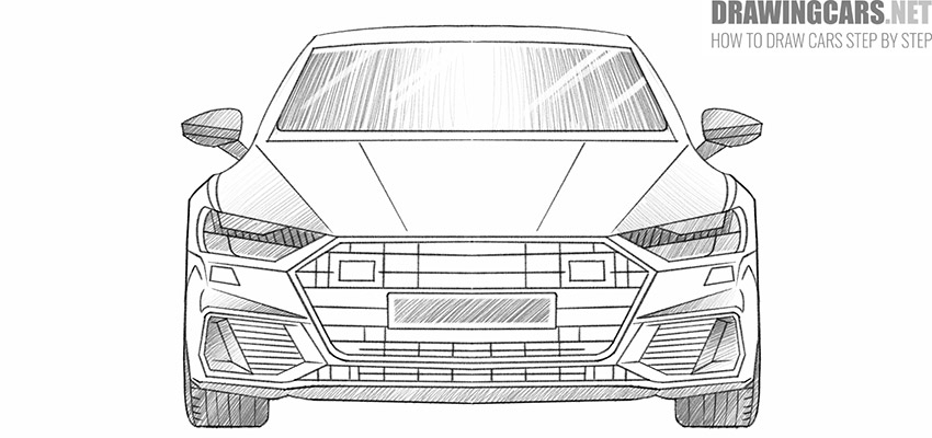 car from front drawing guide
