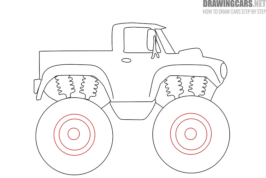 cartoon Monster Truck drawing