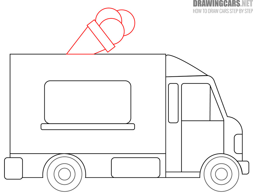 easy ice cream truck drawing