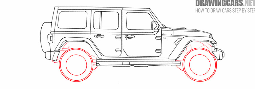 how to draw a cartoon jeep