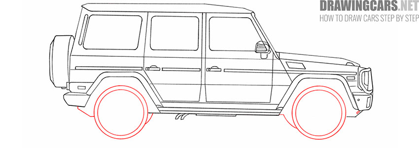 how to draw a mercedes g-class for beginners