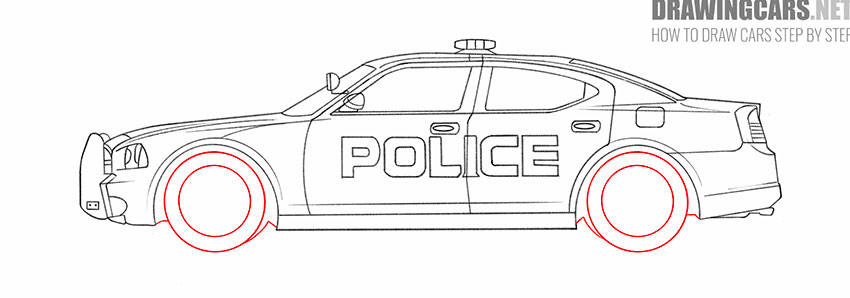 police car drawing guide