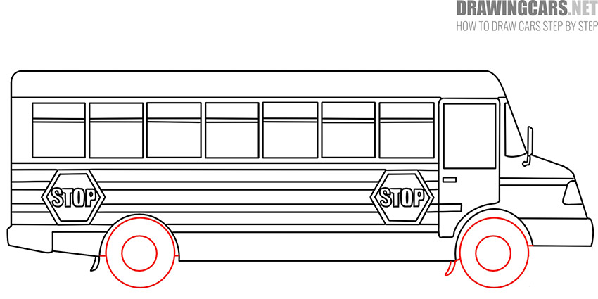 school bus drawing tutorial