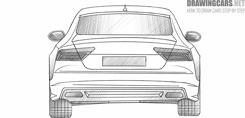 simple car from back drawing