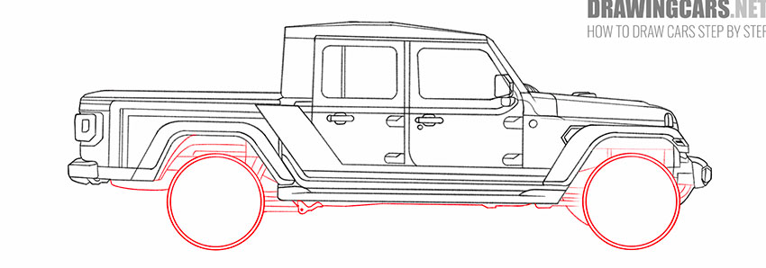 simple jeep gladiator drawing
