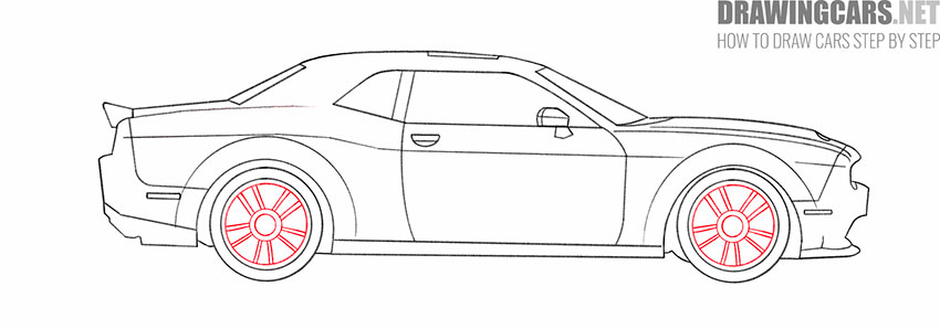 Dodge Challenger drawing for beginners