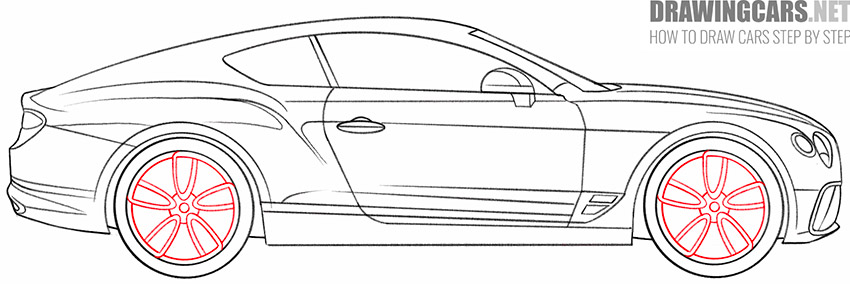 bentley continental gt drawing easy