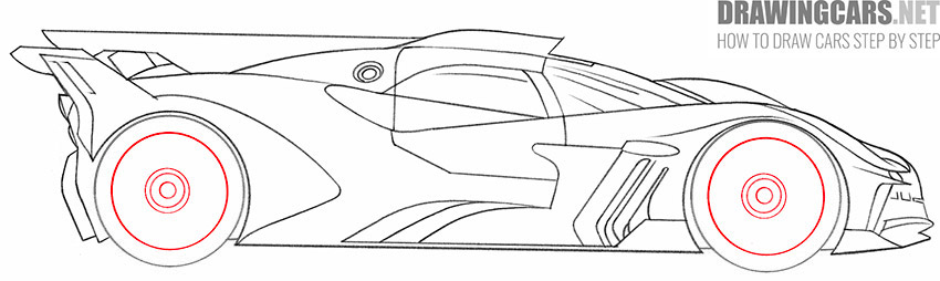 bugatti bolide drawing step by step