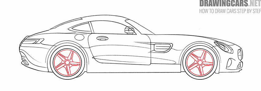 cartoon Mercedes-Benz GT-Class drawing