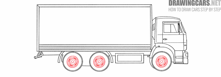 delivery truck drawing step by step