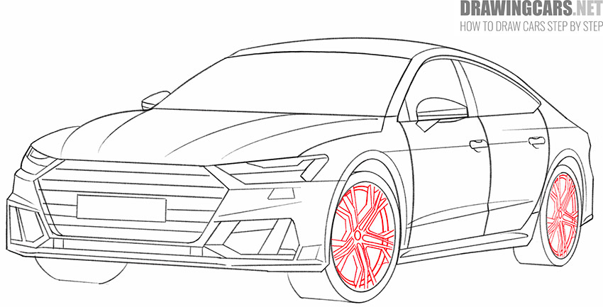easy car in 34 front view drawing