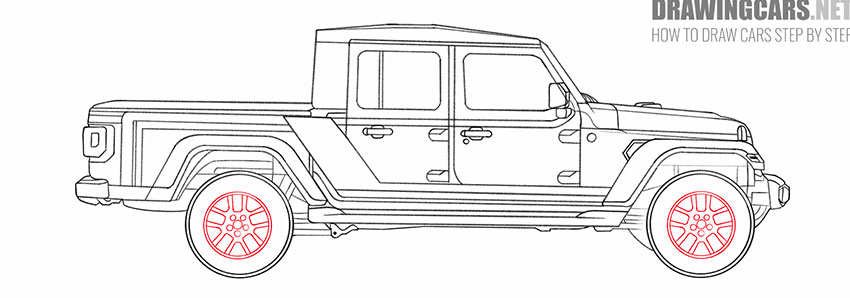 easy jeep gladiator drawing