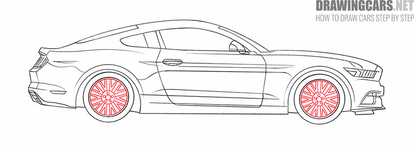ford mustang car drawing