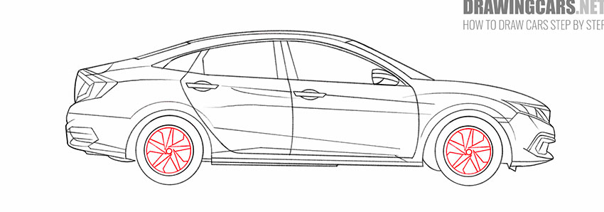 how to draw a honda civic for beginners