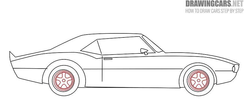 how to draw a muscle car cartoon