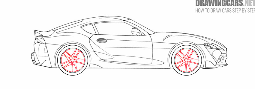 how to draw a toyota supra simple